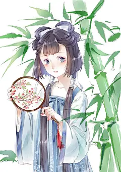 古风 手绘 插画 唯美 动漫 水彩