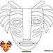 hongdoufan.com 奇奇怪怪的土著人米面具手工课可打印图纸下载