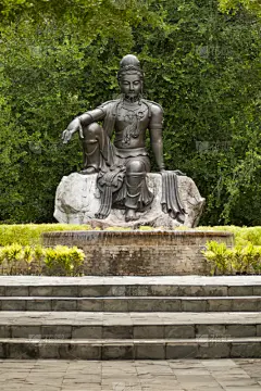 佛,园林,水景花园,风水,哲学家,正面视角,雕塑,禅宗,灵性,枝繁叶茂