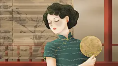 民国风旗袍人物插画
