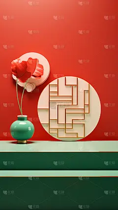 3D三维立体国潮背景