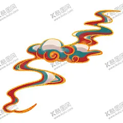 云纹      国潮   祥云 【酷图网】云纹,国潮,祥云,敦煌,图案,插画,元素