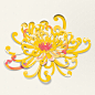 Chrysanthemum Art | 菊花 | Les Chrysanthèmes : These flowers are a combination of Japanese (species of flower) and Chinese (form/shape) aesthetics. They are hand drawn and then digitised in Adobe Illustrator, followed by the addition of light, watercolours 