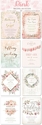 Pink wedding color ideas - Pink wedding invitations / http://www.deerpearlflowers.com/wedding-paper-divas-wedding-invitations/2/
