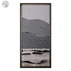 手绘水墨风景新中式新古典实物家居样板房装饰挂画书房茶室麻绳子-淘宝网