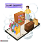 虚拟购物试衣间电商购物2.5D职场插画商务办公素材下载-优图网-UPPSD