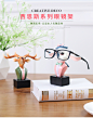 如果创意小摆件眼镜架子收纳展示架可爱动物鹿头办公室桌面装饰品-tmall.com天猫