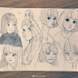 日本画师『ryooo.m5』的铅笔手绘插画人物作品