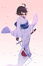 Anime 1200x1832 anime anime girls sword kimono dark hair Kara no Kyoukai Shiki Ryougi