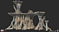 Doom Eternal Hell Swamp fungus, Austin Cline : This is an example of an 90% substance designer pipeline for game assets in Doom Eternal. the Fungus type growth created with height maps  and applied to simple geo in Designer then poly reduced in modo. Used