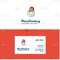 模板,品牌名称,圣诞老公,平坦的,贺卡,可爱的,雪,拜访,问候,复古