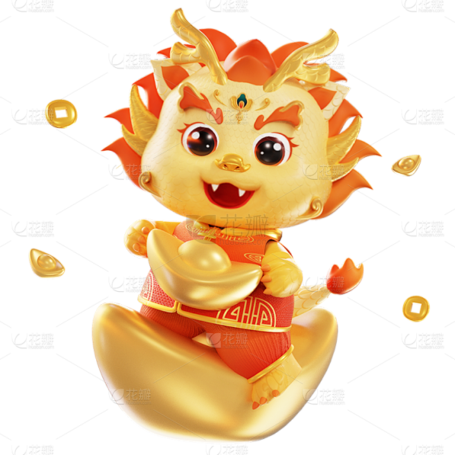 新春春节过年除夕龙年3D立体C4D中国风...