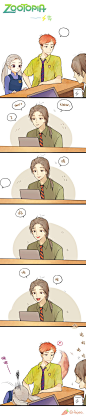 疯狂动物城 迪士尼 电影 朱迪 尼克 同人图 漫画 闪电