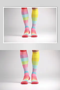 AI数字艺术炫彩潮流休闲运动袜摄影图片