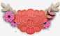 装饰中国风新年鲜花 页面网页 平面电商 创意素材