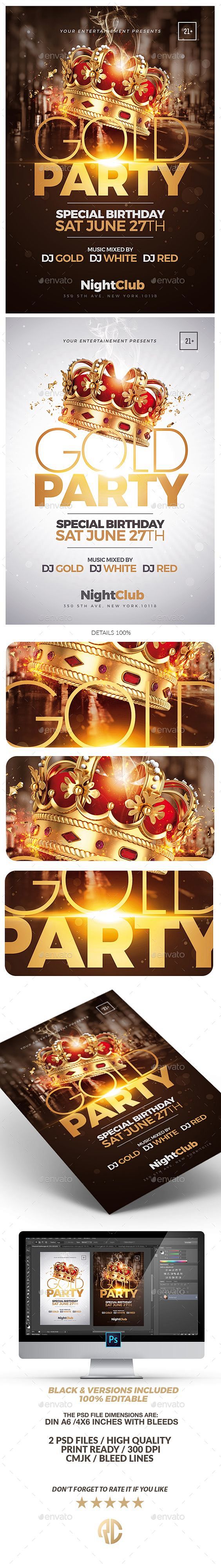 Gold Party Flyer | S...