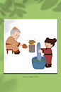 师徒炮制中药老中医人物元素插画-众图网