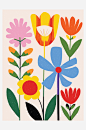 北欧鲜艳花卉画画芯装饰画-众图网