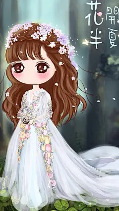 小薇的世界光。小薇之花开半夏#范冰冰#。插画。壁纸。头像。