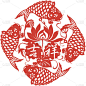 中国吉祥鱼设计插画