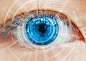 近距离观察女性眼睛扫描技术的未来，手术，lasik，白内障。