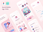 少女粉女性社交移动APP应用UI界面素材免费下载 Social Mobile App UI Kit - Figma :  