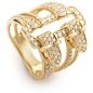 18K Yellow Gold Diamond Pave Buckle Ring. $6,000.00