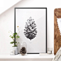 NOC 宜家北欧风格客厅餐厅卧室挂画壁画相框画黑白海报植物装饰画-淘宝网
