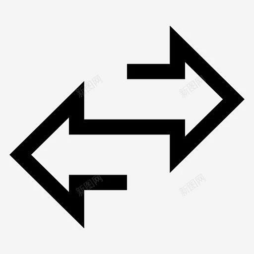 水平箭头双向传输图标 icon 标识 标志 UI图标 设计图片 免费下载 页面网页 平面电商 创意素材-花瓣网