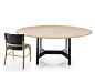 Round oak living room table ALEX | Round table by B&B Italia