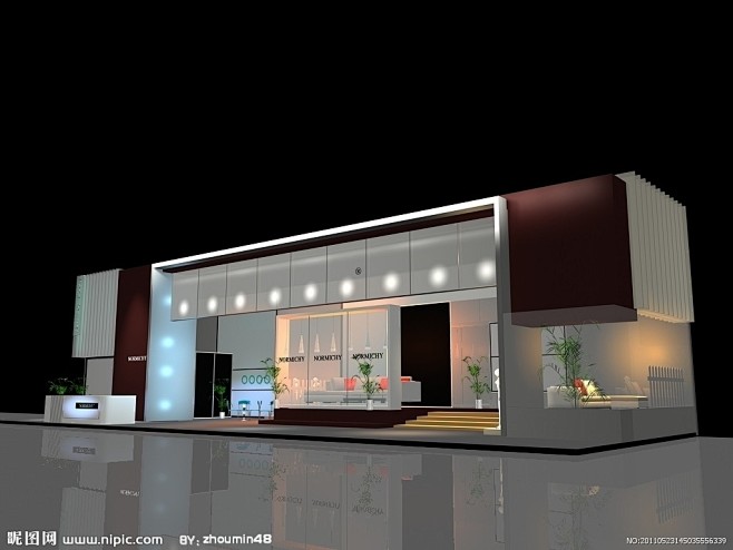 3D展览设计 展示模型 3D展厅设计 灯...