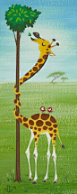 插画家园：长颈鹿的脖子为什么这么长？因为他们爱吃树叶子，树越长越高，他们的脖子也要跟着树越伸越长~【Drake Brodahl · 图】