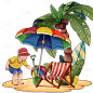 海滩椰树度假海边氛围元素3