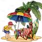 海滩椰树度假海边氛围元素3