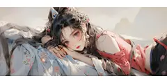 动漫女 古风 插画睡觉姿势 壁纸 - 小红书