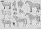 Ungulate Studies, Sam Santala : These studies are of modern day ungulates of various varieties. Followed by a combination of the two to help solidify that knowledge.

Illustration and gesture poses have been added to give the Mooselephant some definitive