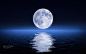 Full moon on sea to night
