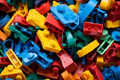 成堆的颗粒积木散件