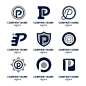 字母P，logo标志矢量图设计素材