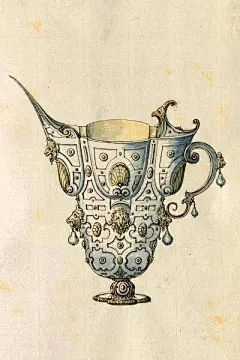 文艺复兴时期金银器，彩铅作品@CCI中国动漫插画