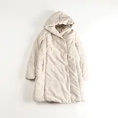 日单新品女中长款棉衣 连帽加厚暗扣大码棉服居家外套1X-淘宝网