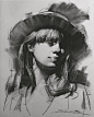 扎实的素描功底，笔触流畅自然，来自华裔画家 jie gao 的一组人像素描 ​​​​#cg绘画# #绘画# #美术# ​​​​