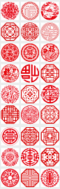 窗格边框屏风隔断窗花图案PNG免扣素材