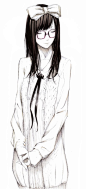 【黑白】少女3