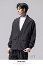 PINLI品立春装新款男装立领加绒夹克西装形外套潮B213604365-tmall.com天猫