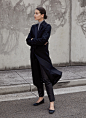Black and Grey street style outfit | Joseph | HarperandHarley