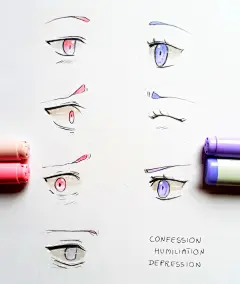 手绘眼睛~

作者：Lärienne #手帐素材插画手绘##简笔画#​ ​​​​ ​ ​​​​