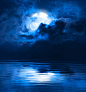 黑夜中的月亮美景高清图片