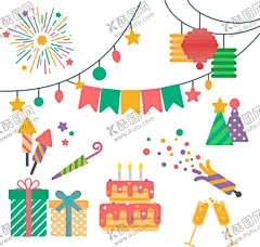 生日装饰 【酷图网】生日装饰,装饰品,装饰素材,生日相关元素,生日素材