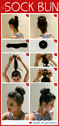 用袜子编织发型的方法 扎头发的方法图解
